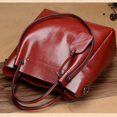 Women’s Oil Wax Leather Tote – Large Genuine Leather Shoulder & Crossbody Handbag