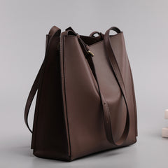 Vintage Leather Bucket Tote – Women’s Genuine Leather Large Shoulder & Crossbody Handbag