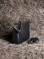 Women’s Full-Grain Leather Crossbody Tote – Minimalist Handmade Small Shoulder Bag