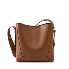 Large Leather Bucket Bag – Women’s Full-Grain Shoulder & Crossbody Handbag