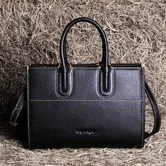Women’s Leather Tote Briefcase – Spacious Handbag with Top Handles