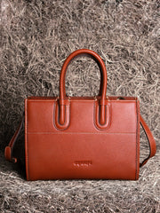 Women’s Leather Tote Briefcase – Spacious Handbag with Top Handles
