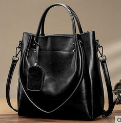 Women’s Oil Wax Leather Tote – Large Genuine Leather Shoulder & Crossbody Handbag