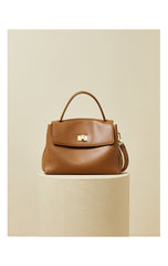 Soft Full-Grain Leather Tote – Women’s Versatile Handbag with Shoulder & Crossbody Design