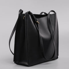 Vintage Leather Bucket Tote – Women’s Genuine Leather Large Shoulder & Crossbody Handbag