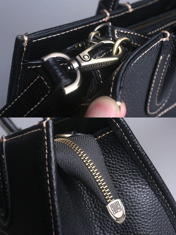 Women’s Leather Tote Briefcase – Spacious Handbag with Top Handles