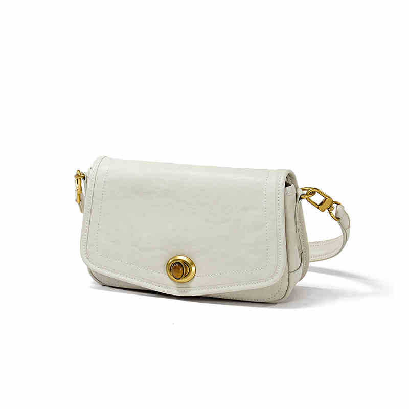 French Leather Baguette Bag – Women’s Chic Small Genuine Leather Shoulder Handbag