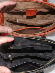 Women’s Full-Grain Leather Winged Crossbody Bag – Chic Small Tote Handbag