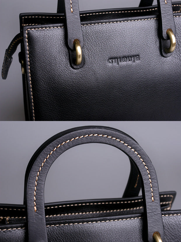 Elegant Leather Box Bag – Premium Full-Grain Crossbody & Tote for Women