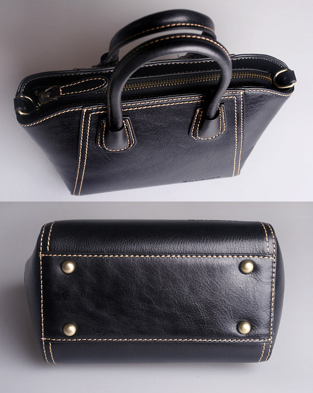Women’s Full-Grain Leather Winged Crossbody Bag – Chic Small Tote Handbag