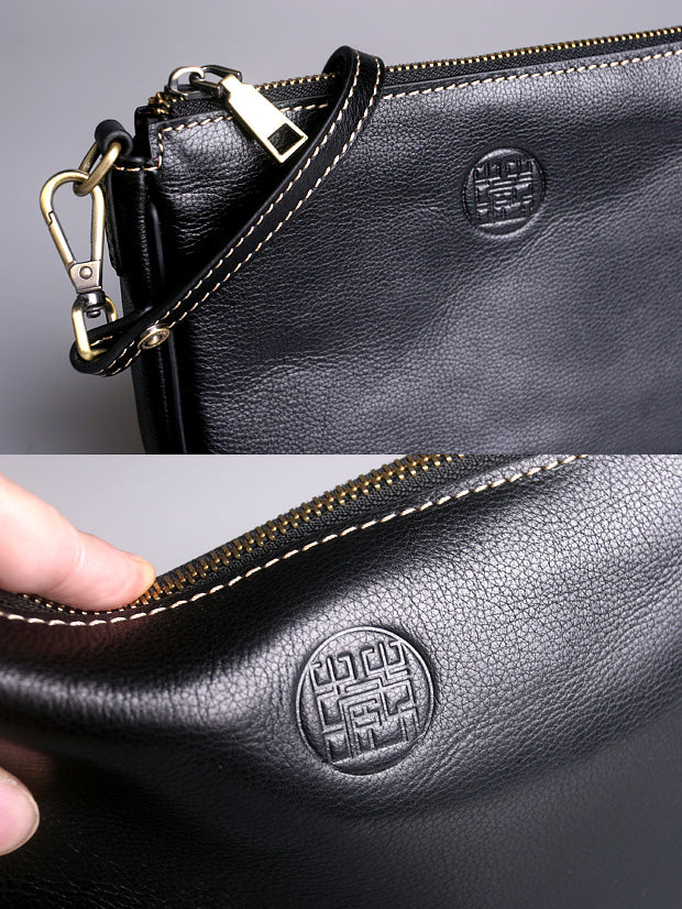 Women’s Full-Grain Leather Crossbody Tote – Minimalist Handmade Small Shoulder Bag