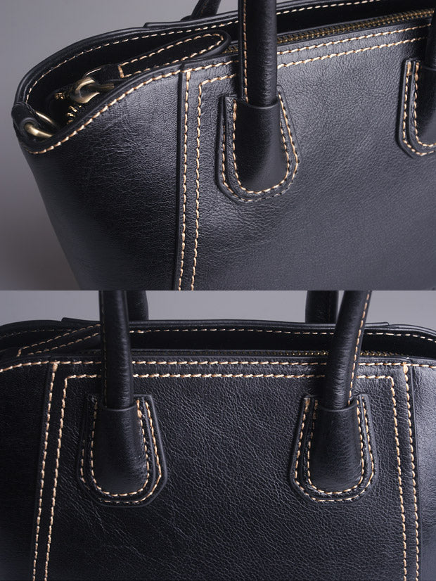 Women’s Full-Grain Leather Winged Crossbody Bag – Chic Small Tote Handbag