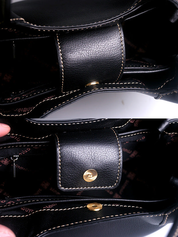 Full-Grain Leather Basket Tote – Women’s Spacious Commuter Handbag with Top Handles