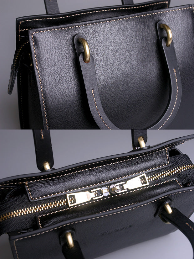 Elegant Leather Box Bag – Premium Full-Grain Crossbody & Tote for Women