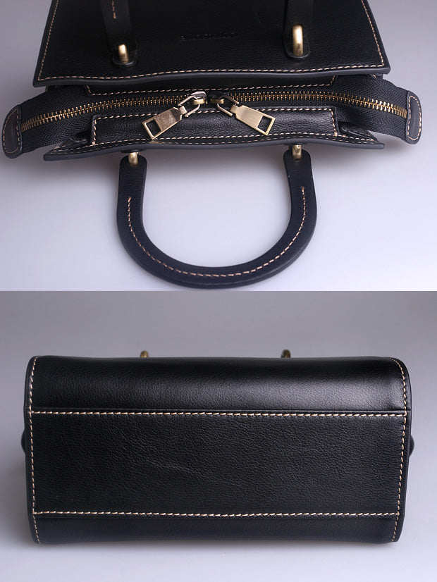 Elegant Leather Box Bag – Premium Full-Grain Crossbody & Tote for Women