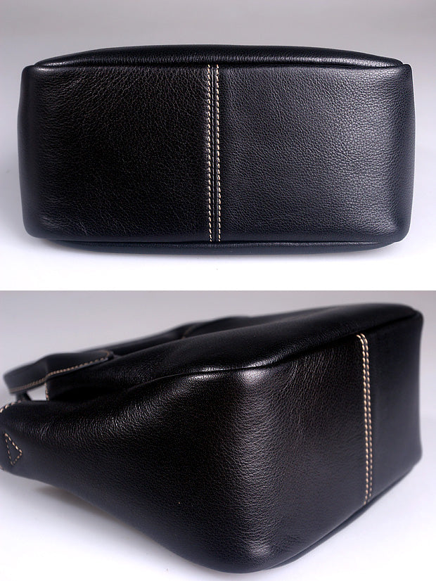 Full-Grain Leather Basket Tote – Women’s Spacious Commuter Handbag with Top Handles