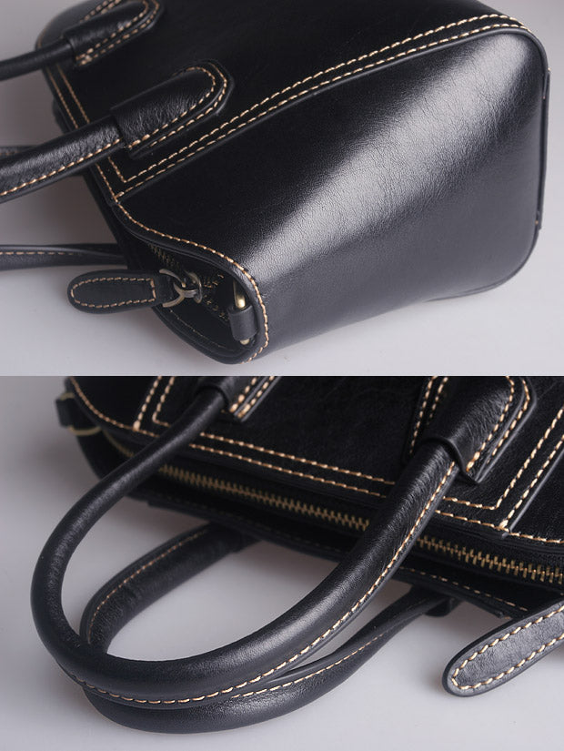 Women’s Full-Grain Leather Winged Crossbody Bag – Chic Small Tote Handbag