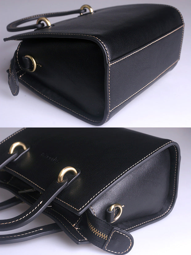 Elegant Leather Box Bag – Premium Full-Grain Crossbody & Tote for Women