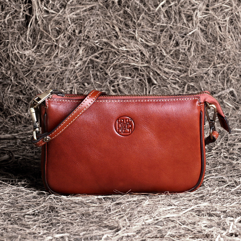 Women’s Full-Grain Leather Crossbody Tote – Minimalist Handmade Small Shoulder Bag