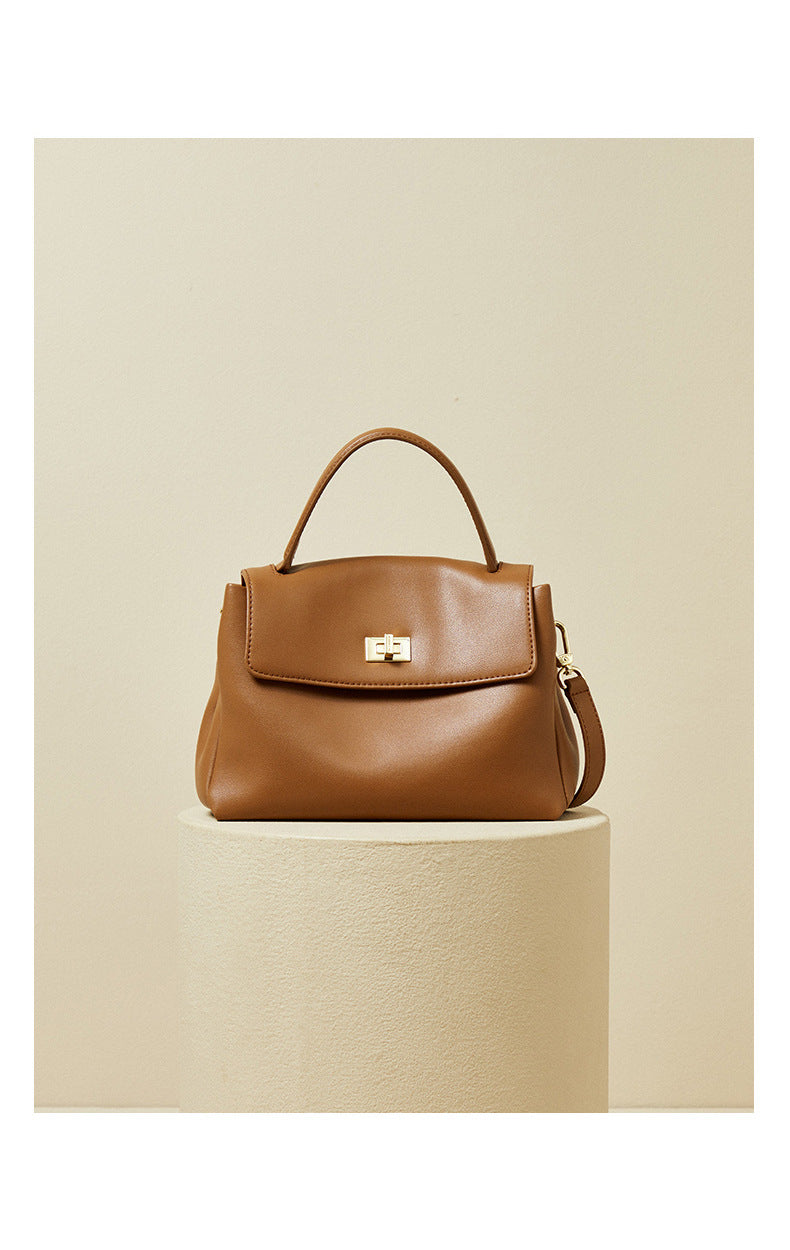 Soft Full-Grain Leather Tote – Women’s Versatile Handbag with Shoulder & Crossbody Design
