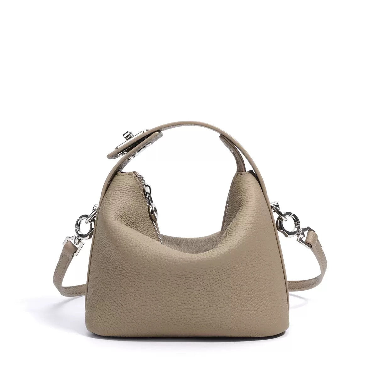 Pebbled Leather Mini Lunchbox Handbag