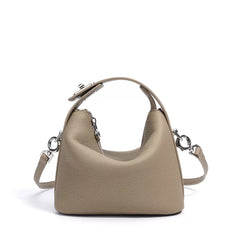 Pebbled Leather Mini Lunchbox Handbag