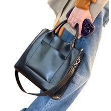 Elegant Leather Tote Bag – Spacious Crossbody and Top Handle for Daily Office Use